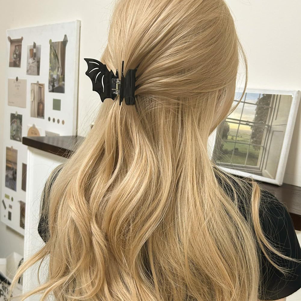 50g Weight Hair Claws Hair Accessories Type 1 Piece Quantity Holiday, Daily Occasion Acrylic Material Halloween Festival Bat Pattern Women's Gender Hollow Out Design Sweet, Cool Style Style Sweet Cool Style Women's Bat Arylic Hollow Out Hair Claws 4