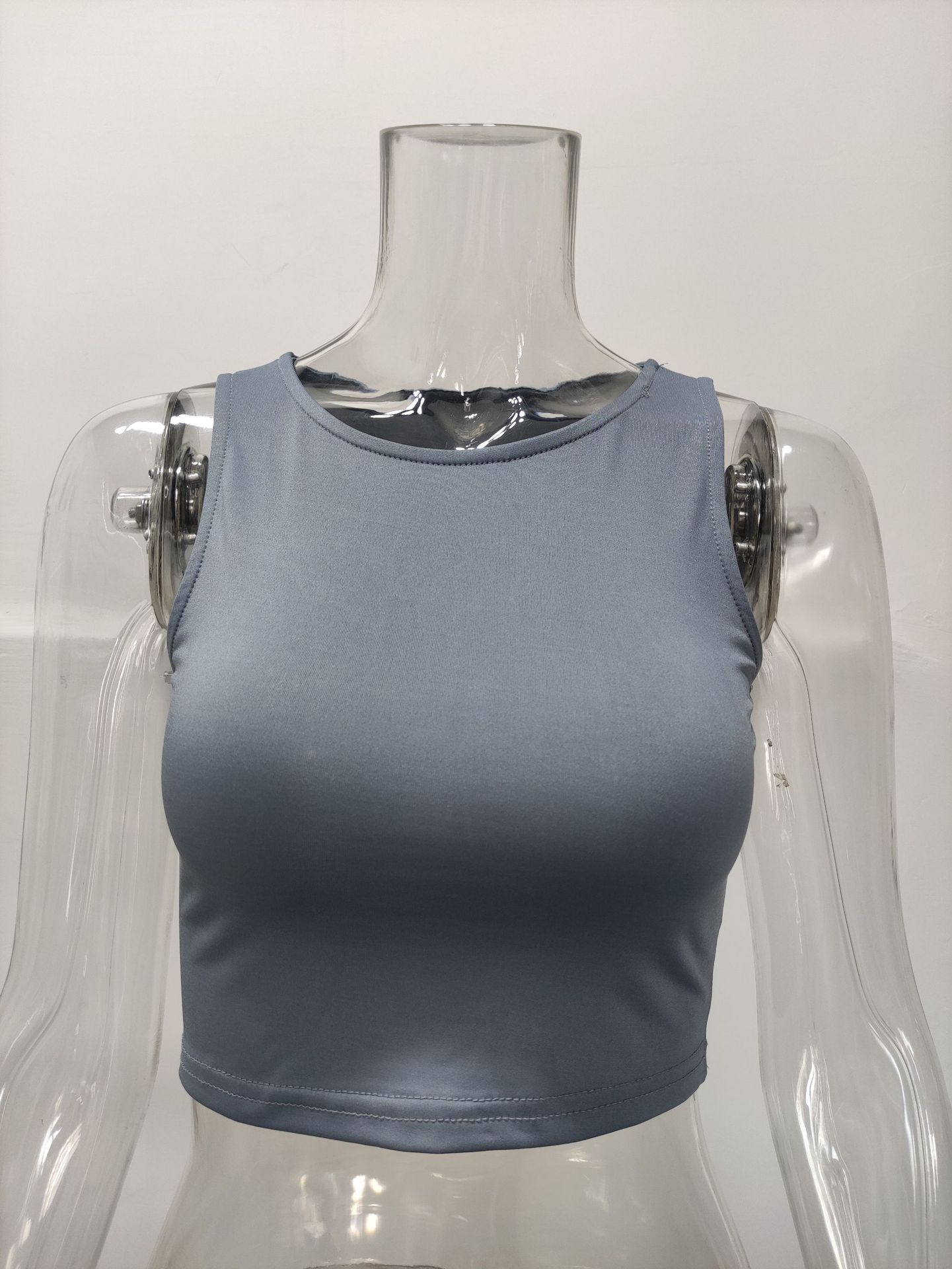 Women's Clothing Summer Solid Color Sleeveless Round Neck Tank Vest T-Shirt Women's New Wish Fashion Top_ecoleips.com