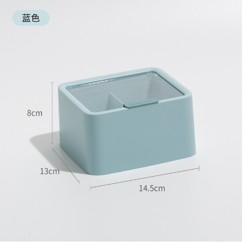 Directly from the manufacturer, simple compartmentalized double-layered cotton swab storage box, cotton swab lipstick with cover, desktop storage, dropshipping