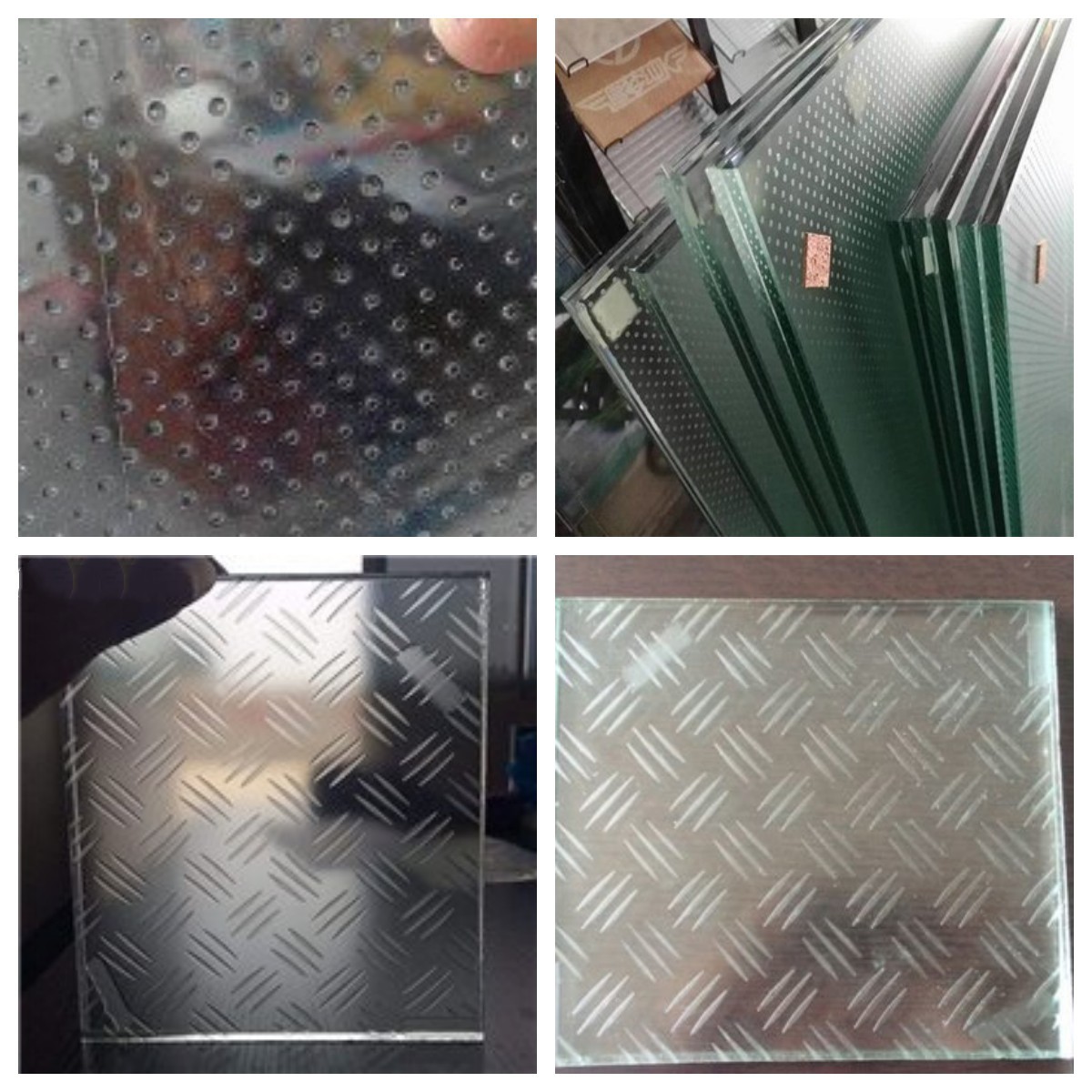 长期供应钢化玻璃夹胶防滑玻璃5mm-12mm磨砂防滑玻璃条形防滑玻璃