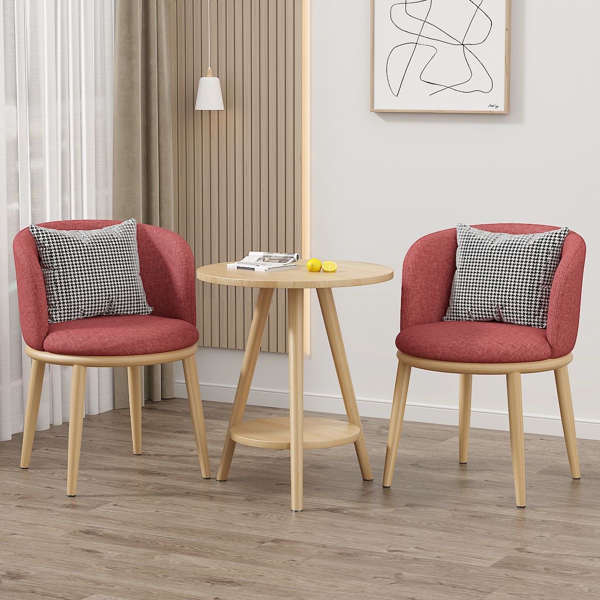 Balcón mesa y silla de ocio sala de estar combinación de mesa y silla de té de lujo ligero B & B Hotel Negociación Juego de tres piezas de mesa y silla de celebridades de Internet