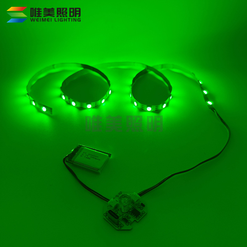 5V RGB LED Işık Şeridi Sınır Ötesi Parlak Badminton Raket Işık Şeridi USB Şarjlı Dokunmatik Anahtar PCBA Çözümü