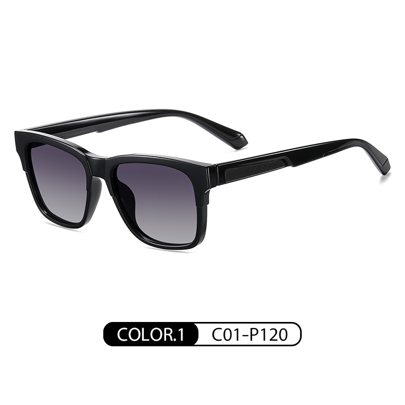 Nuevo estilo casual gafas de sol hombres gafas de sol polarizadas TR90 ultra ligero pierna pegatinas fibra de carbono 7518 gafas de sol de moda