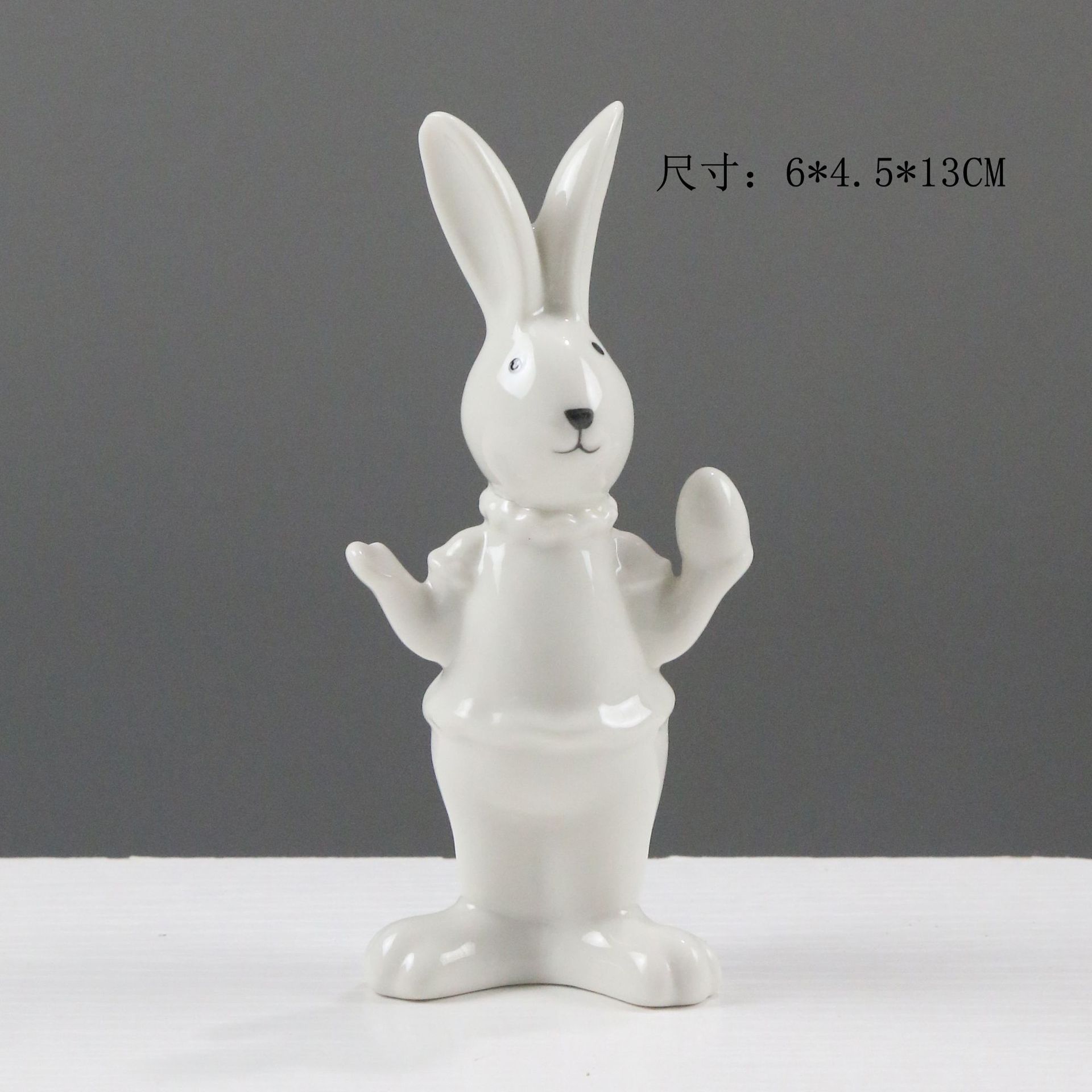 Animal abstracto nórdico decoración artesanía de cerámica minimalista moda moderna creativa decoración suave conejo comercio exterior al por mayor