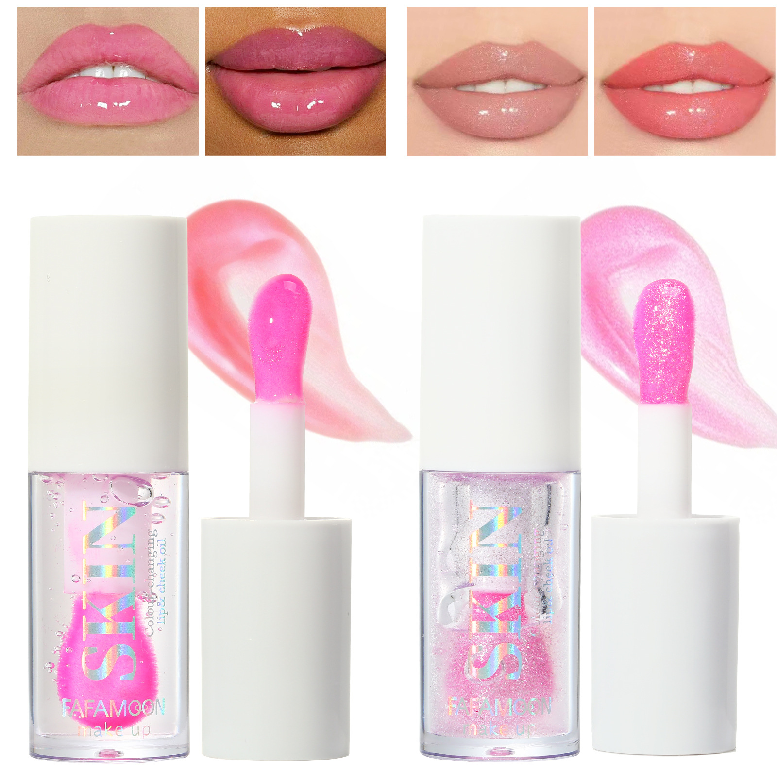 Brillo de labios perlado Brillo de labios Doodle Lip Brillo de labios que cambia de temperatura Brillo de labios Aqua Brillo de labios FAFAMOON Traje transfronterizo_voghion.com