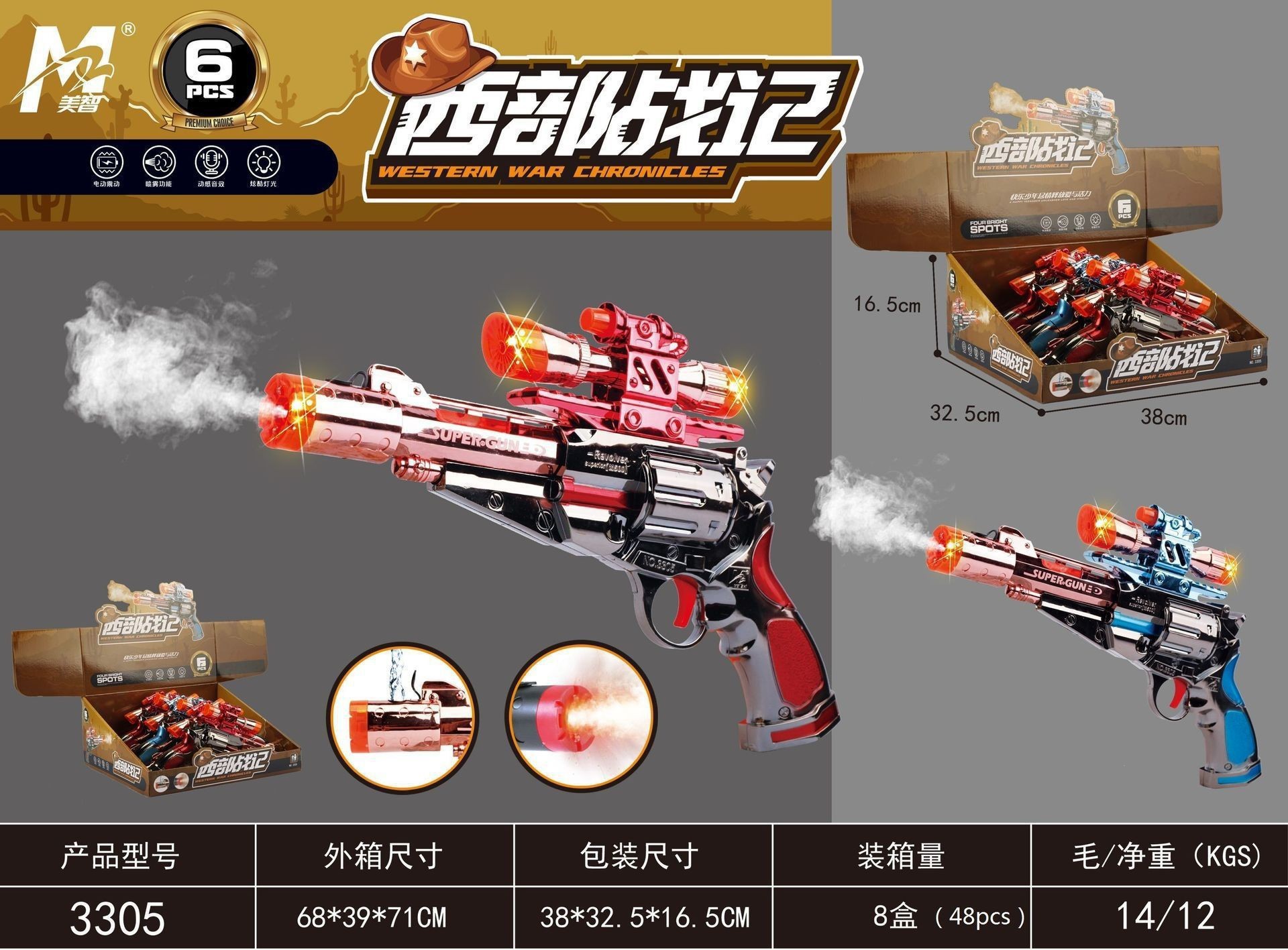Revolver, gun, spray