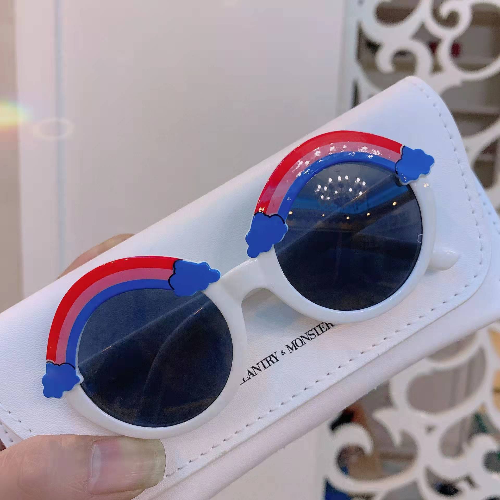 Kids Sunglasses Girls Sunglasses Korean Cute Cartoon Rainbow Baby Glasses Boys and Girls