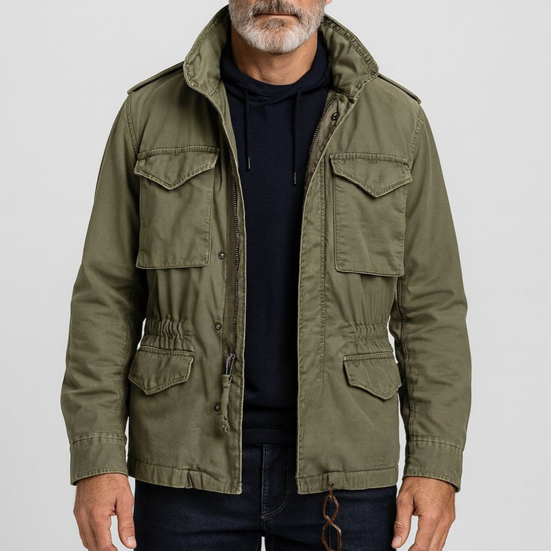 European and American Men's Jacket M65 Workwear Casual Retro Multi-Pocket Long-Sleeve Cardigan Spring Foreign Trade Cross-Border Men's Clothing