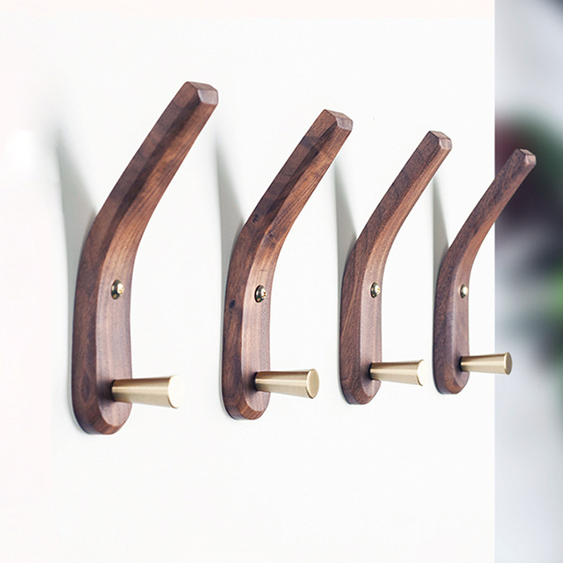 Solid Wood Clothes Hook Entrance Wall Clothes Hook Wall Hanging Wall Creative Scandinavian Brass Wooden Clothes Hanger Solid Wood Clothes Hook Entrance Wall Clothes Hook Wall Hanging Wall Creative Scandinavian Brass Wooden Clothes Hanger