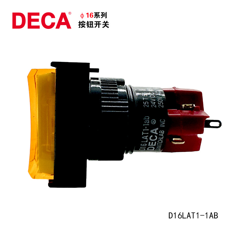 DECA进联D16LAT1-1ABMB长方形按钮开关1NO±NC全新原装正品质保