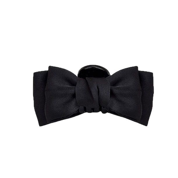 Black Bow Hair Claw Clip For Women Elegant Side Bangs Accessory_voghion.com