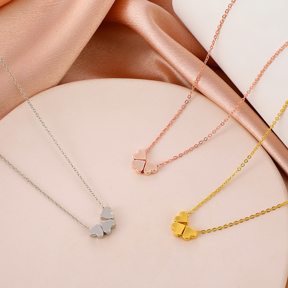Minimalist Heart Shaped Necklace Geometric Sweater Chain Jewelry_voghion.com