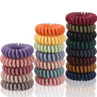 Morandi telephone line hair band Small size matte frosted female hair tie hair rope wire rubber ring Mori female hair rope