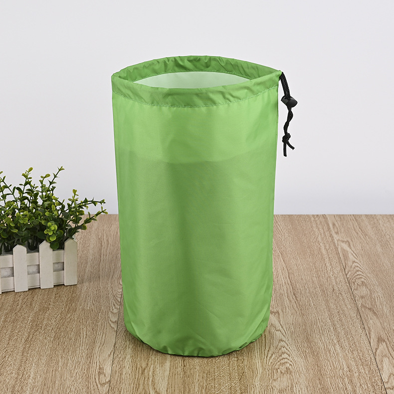 Bolsa de cuerda de nylon impermeable cilíndrica de plumón para ropa doméstica de poliéster bolsa de almacenamiento bolsa de embalaje bolsillo de paquete de contracción image 3