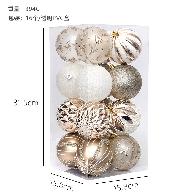 Transfronteriza nuevas decoraciones de Navidad 8CM/16 boutique pintado bolas de Navidad traje adornos de árbol de Navidad