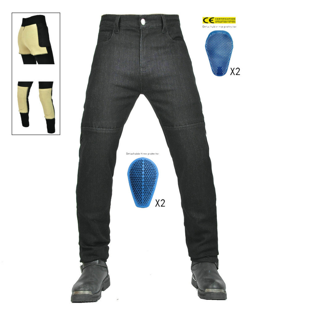 VOLERO jeans de motocicleta para hombres, pantalones de ciclismo casuales, pantalones resistentes al desgarro, protectores de silicona
