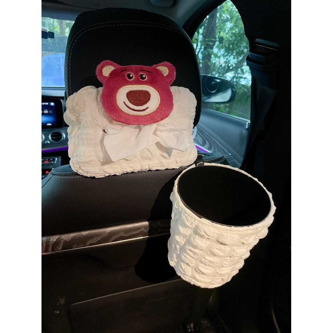 可愛車載紙巾盒星之卡比掛式座椅汽車抽紙袋高級感車上收納裝飾品
