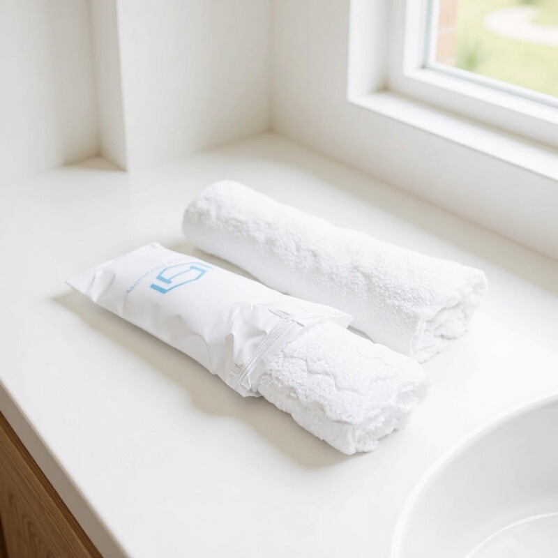 Disposable Wet Towels for Hotel and Catering Use, Custom-Made Embossed Regular Packaging, Hotel and Club Face and Hand Wipes