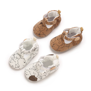 Spring and Autumn Baby Princess Shoes 0-1 Year Old Soft Bottom Toddler Cartoon Newborn One Hundred Days Old Cloth Shoes Don't Fall off Shoes
