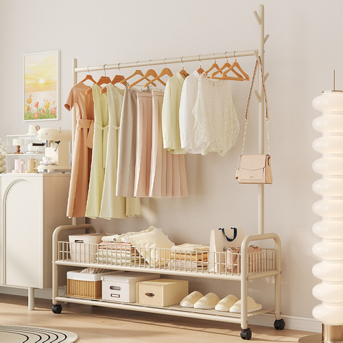 Clothes rack floor-standing home balcony clothes rack indoor simple cool clothes rack removable bedroom coat rack