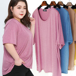 大码女装 200斤 300斤 胖m 春夏棉 短袖T恤 打底衫 半袖上衣 代发