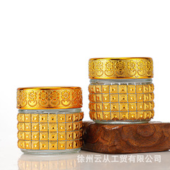 跨境热销玻璃罐藏红花瓶迪拜礼品西红花罐子圆形玻璃瓶密封罐空罐