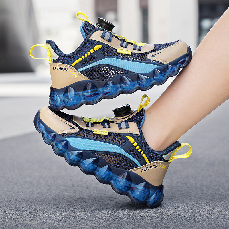 Calzado deportivo para niños Primavera nuevo estilo transpirable de una sola red zapatos para correr para niños y niñas Zapatos para niños de moda con cojín de aire de suela suave para niños