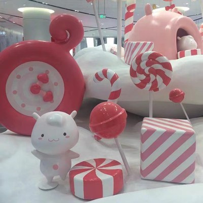 Glass fiber reinforced plastic sculpture outdoor hotel Market FRP Mei Chen Sculpture FRP Welcome Decoration