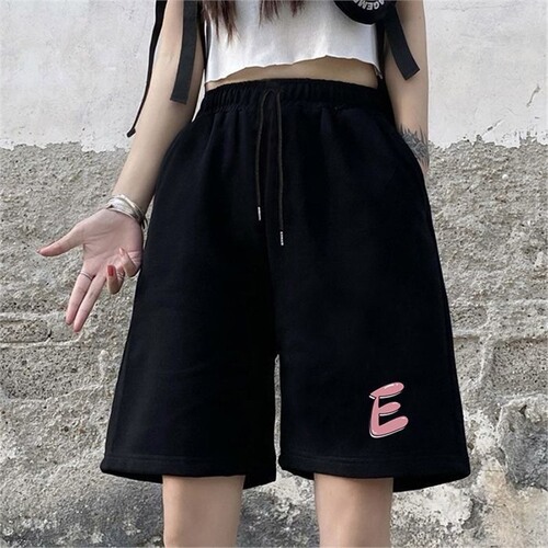 Summer  New Women's Loose Matchable Knee-Length Outerwear Running American Casual Five-Pocket Pants Trendy