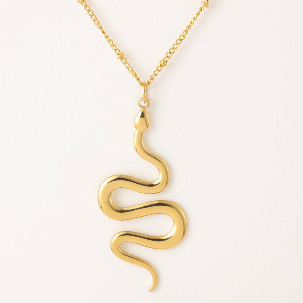 Snake Retro Classic Style 304 Stainless Steel Pendant Necklace Plating Lobster Trigger Clasp Closure display picture 5