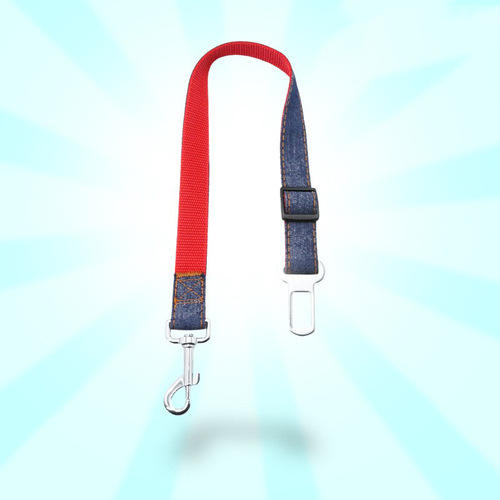 Pet car retractable seat belt denim outing leash dog car safety buckle anti-lost dog collar