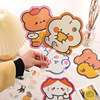 Cartoon Hearts children Long handle pp lovely Little Bear Hand Fan Fan Plastic fan fa