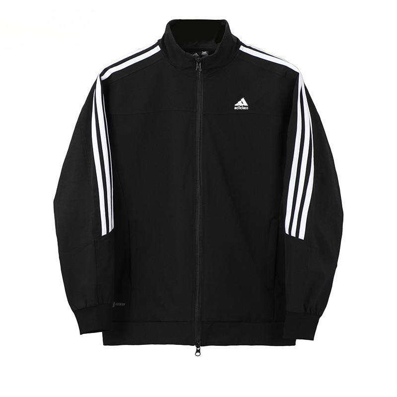 Autumn and Winter New Style Jacket for Men, Casual Sports Stand-Up Collar, Loose Embroidered Couple's Three-Stripe Fleece Jacket for Women