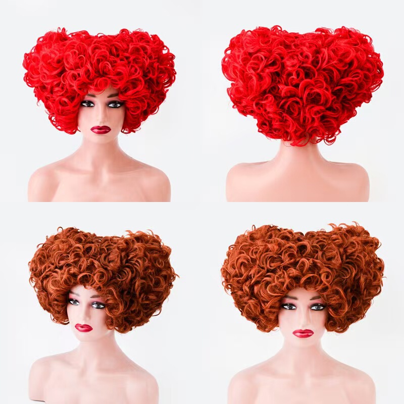 Queen of Hearts Cosplay Wig for Halloween Party, European and American Style, Alice in Wonderland Festival Props Queen of Hearts Cosplay Wig for Halloween Party, European and American Style, Alice in Wonderland Festival Props