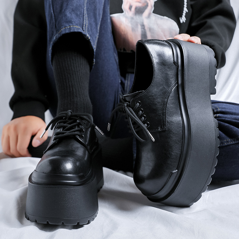 Thick-Soled Derby Shoes, Large-Toe British Style, Height-Increasing Business Casual Men's Summer Commuting Formal Shoes 66645-R