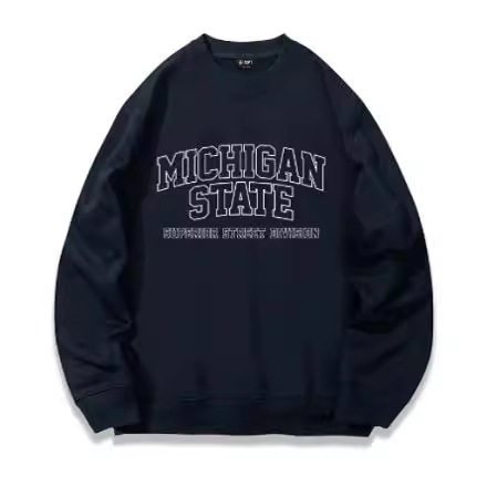 Men's Spring Streetwear Hoodie, Round Neck Long Sleeve Base Shirt, Streetwear Outerwear
