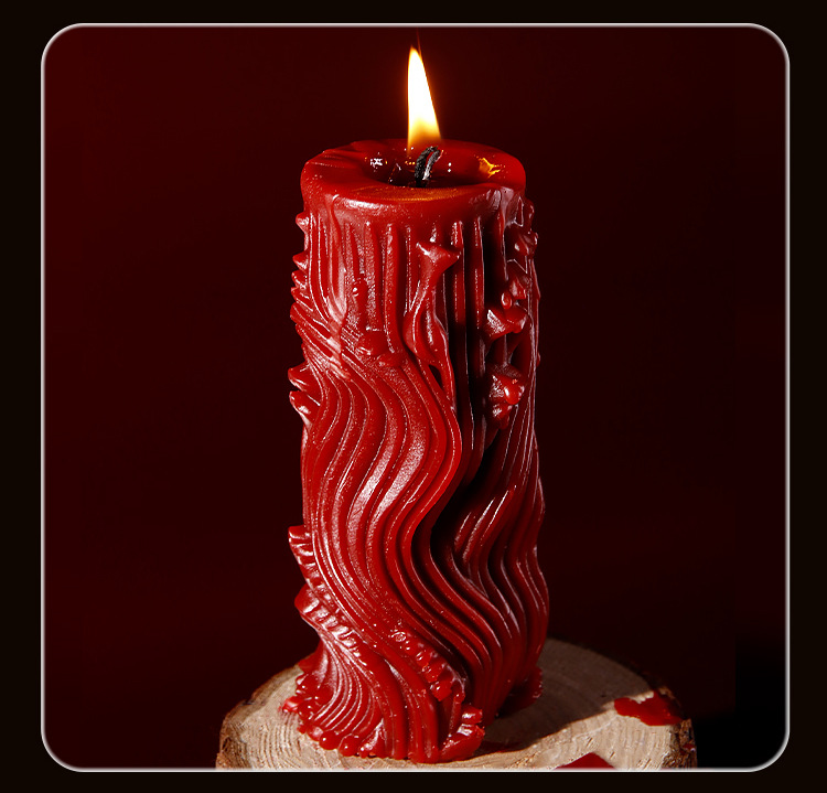 Low-Temperature Soy Wax Massage Candle for Couples, Wine Red, Unscented Aromatherapy — detail image 25