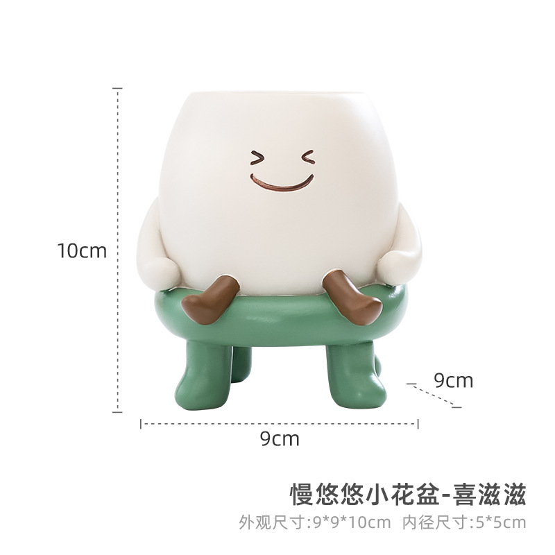 Caricatura creativa encantadora de resina jardinería maceta de mesa paisaje maceta mini maceta de flores