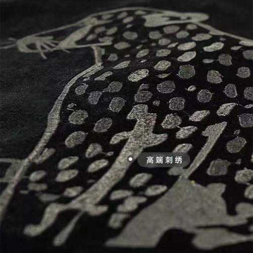 Bedside pillow cushion cover ins style high-end black leopard embroidery pillow cover model room light luxury sofa pillow