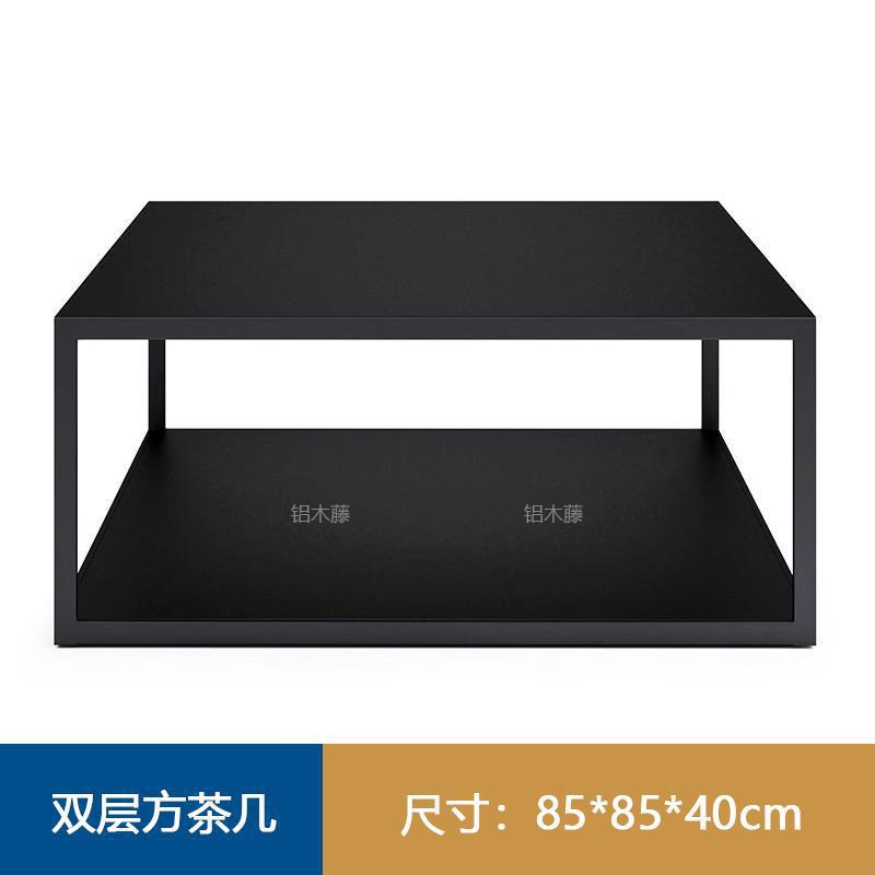 더블 레이어 전체 알루미늄 사각형 커피 테이블