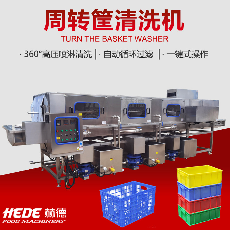全自动高温高压洗筐机 屠宰场周转筐清洗机 蔬菜筐高压清洗机