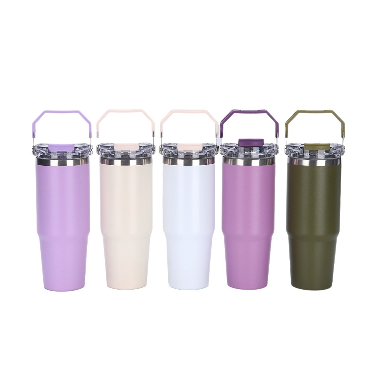 Vaso Térmico 304 Doble Capa — Botella Grande Exterior con Popote