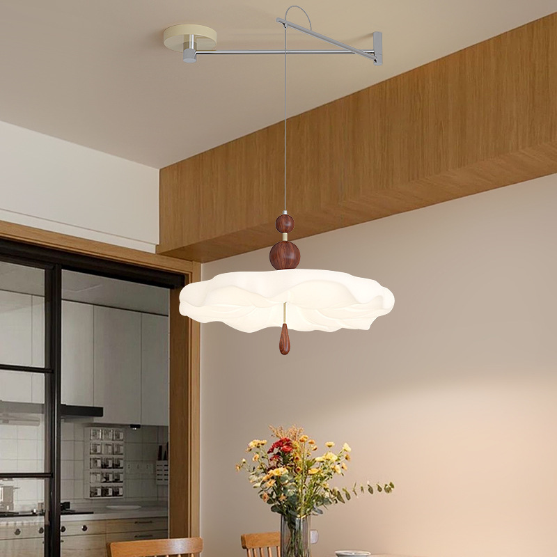 Araña de restaurante estilo Maillard, balancín, estilo crema francés, lámpara de mesa de estudio de color nogal medieval