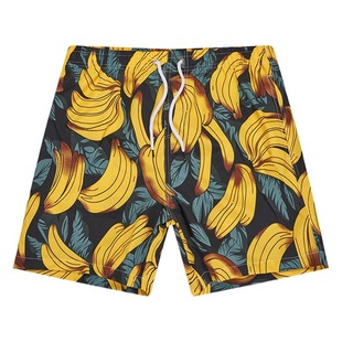 2023 cross-border new men's beach pants loose quick-drying inner mesh summer 3D printed shorts surfing pants