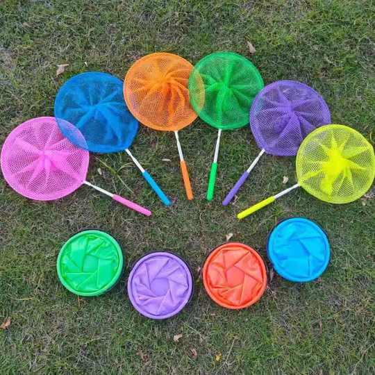 Children's Fishing Net Retractable Dragonfly Net Pocket Pocket Color Butterfly Fishing Net Fishing Butterfly Insect Outdoor Toys