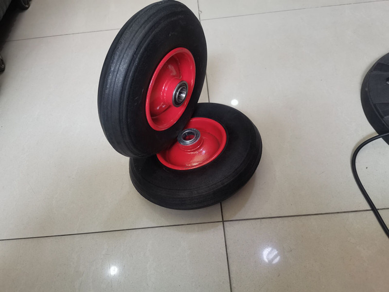 9寸实心轮橡胶轮双轴承静音耐磨载重拖车推车手拉车轮子其他