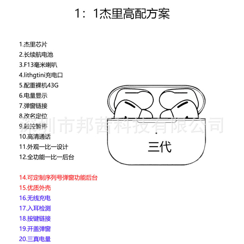 华强北耳机工厂一比一5代6代7代新款降噪弹窗适用苹果手机蓝牙耳|undefined