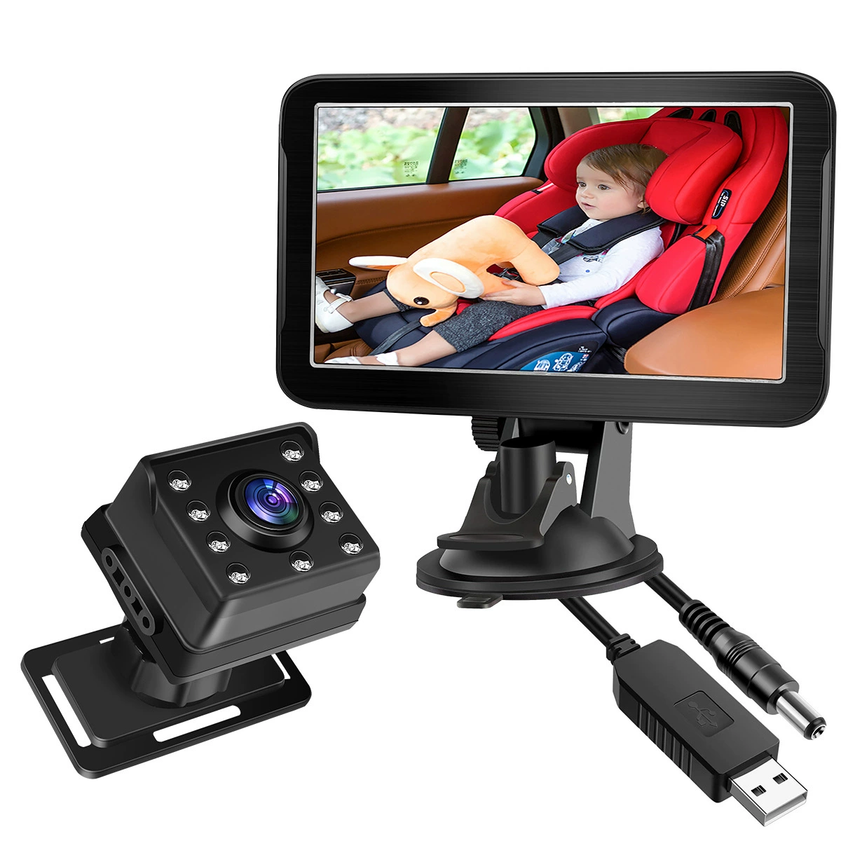 Трансграничный новый продукт автомобильный 7inch дисплей радионяни AHD1440P инфракрасная камера высокого разрешения