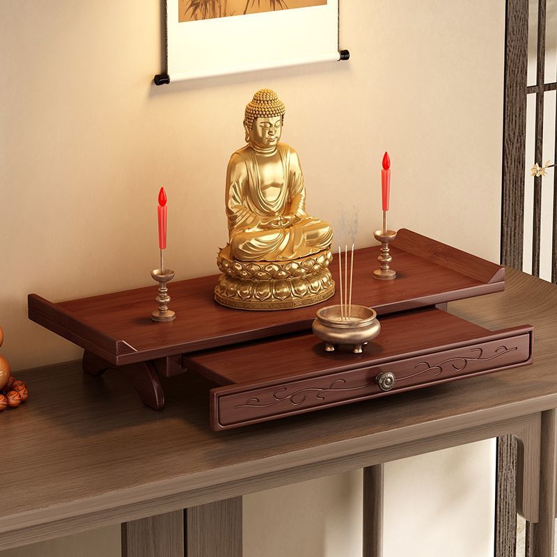 Desktop Small Altar for Buddha, Guanyin Buddha Statue, Wall-Mounted Buddha Cabinet, God of Wealth Wall Bracket