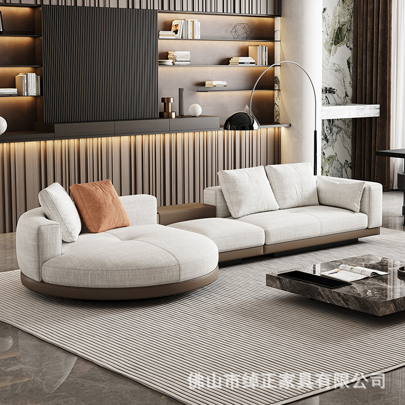 Connery Sofa Large-Sized Designer Villa Large Flat High-End Cotton and Linen Miloty U-Shaped Fabric Sofa